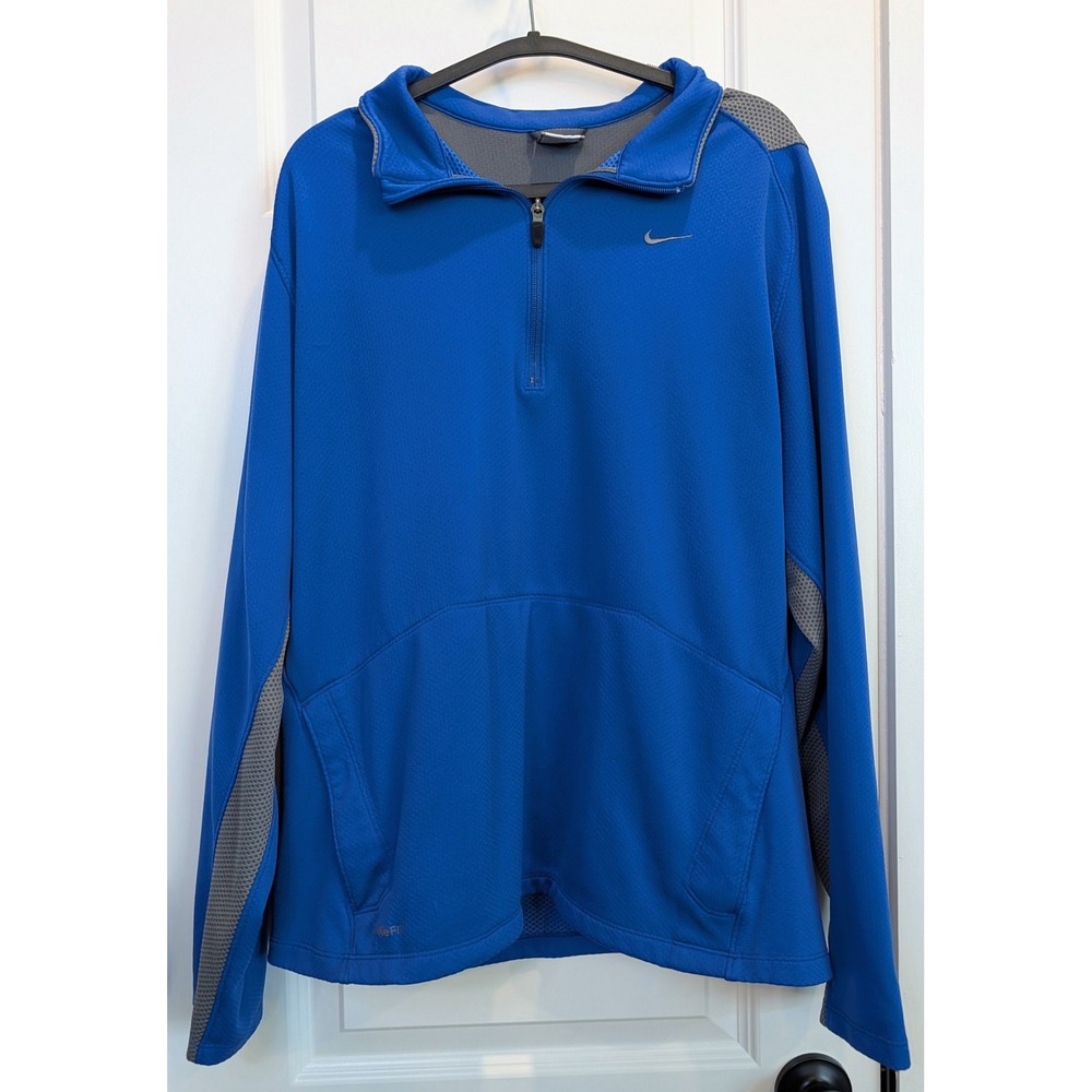 Nike Fit Dry Quarter Zip Pullover Blue Gray